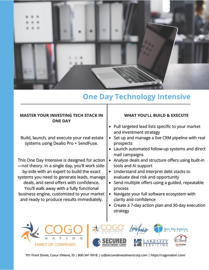 One Day Technology Intensive One-Pager